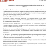 Demande de réouverture Exceptionnelles des Négociations sur les salaires