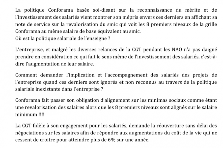 Demande de réouverture Exceptionnelles des Négociations sur les salaires