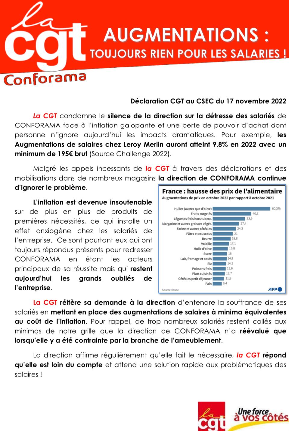 Tract CSEC nov 2022 salaires