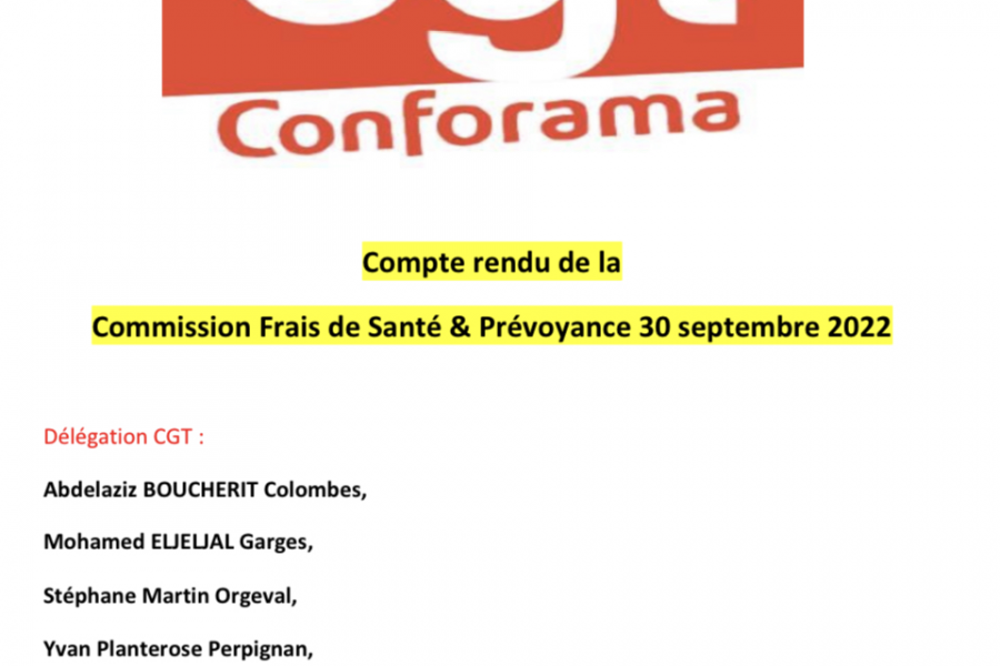Compte rendu santé et prévoyance Septembre 2022