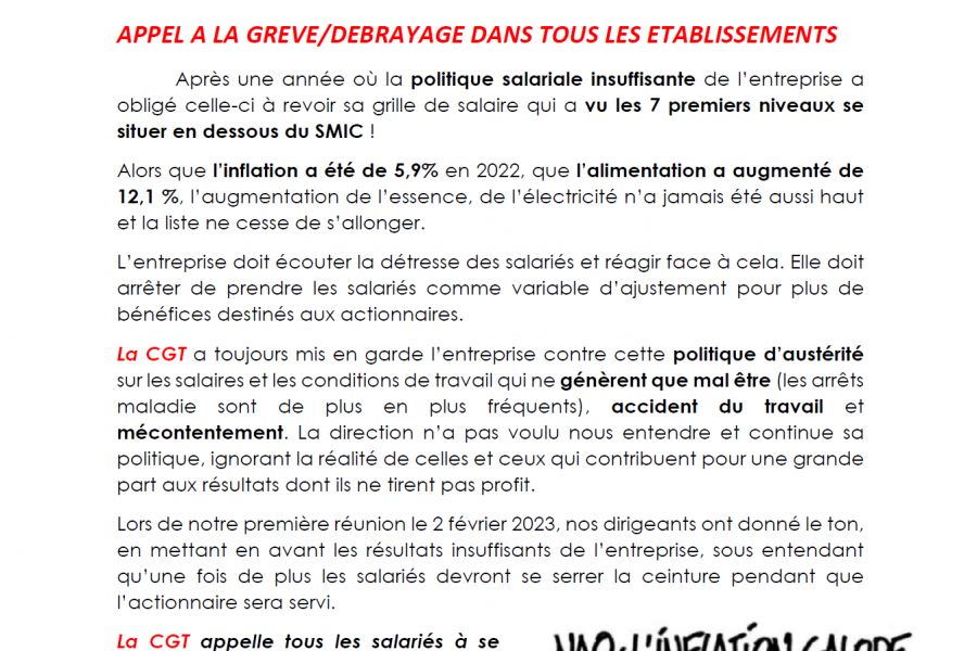 Appel à la grève NAO 2023